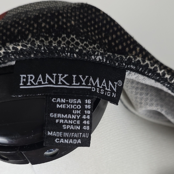 Frank Lyman Montréal Abstract Print Batwing Sleeve Top Black Red Beige Women’s S - Picture 5 of 8